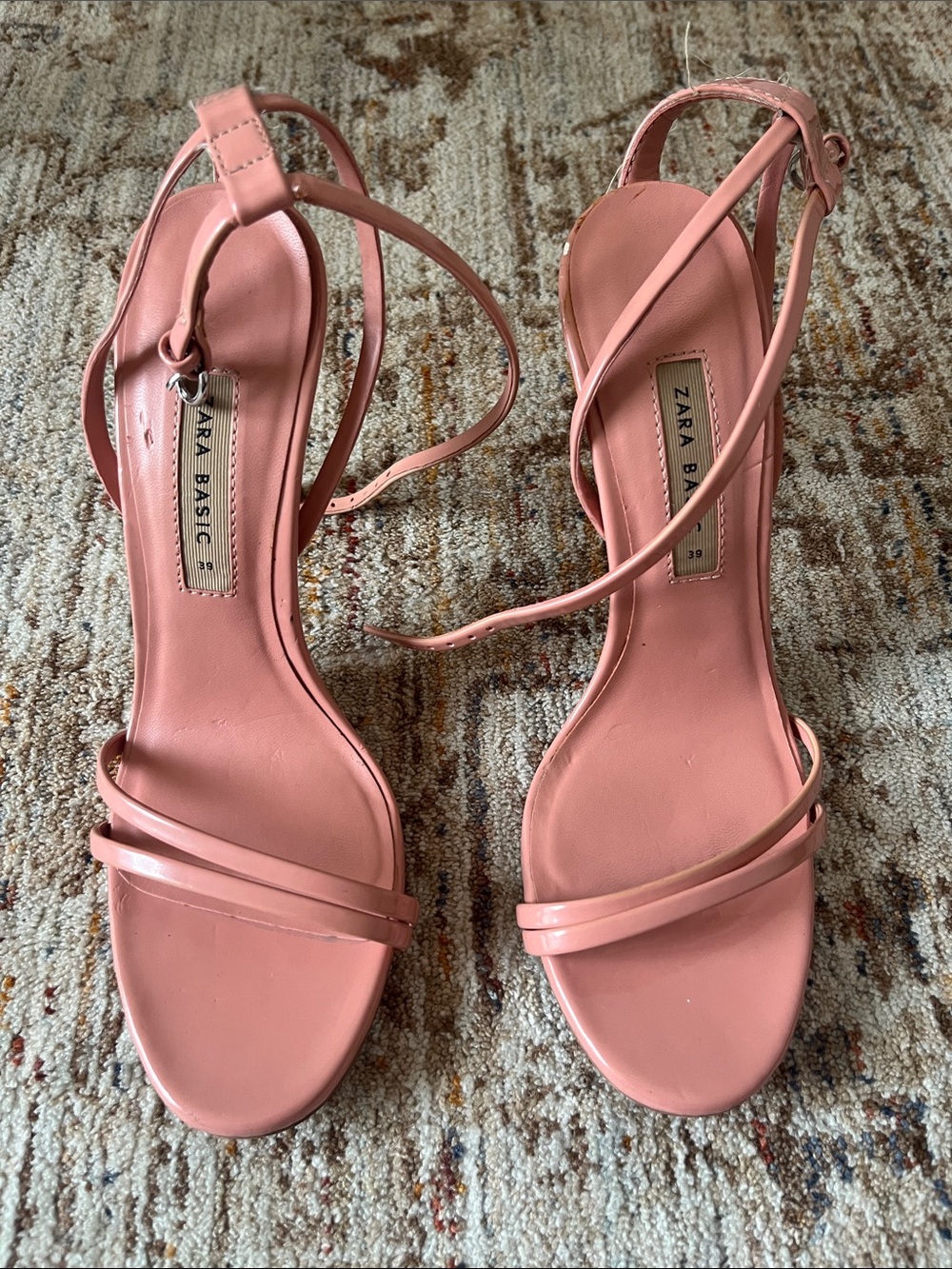 Zara Blush Pink Strappy Heeled Sandals